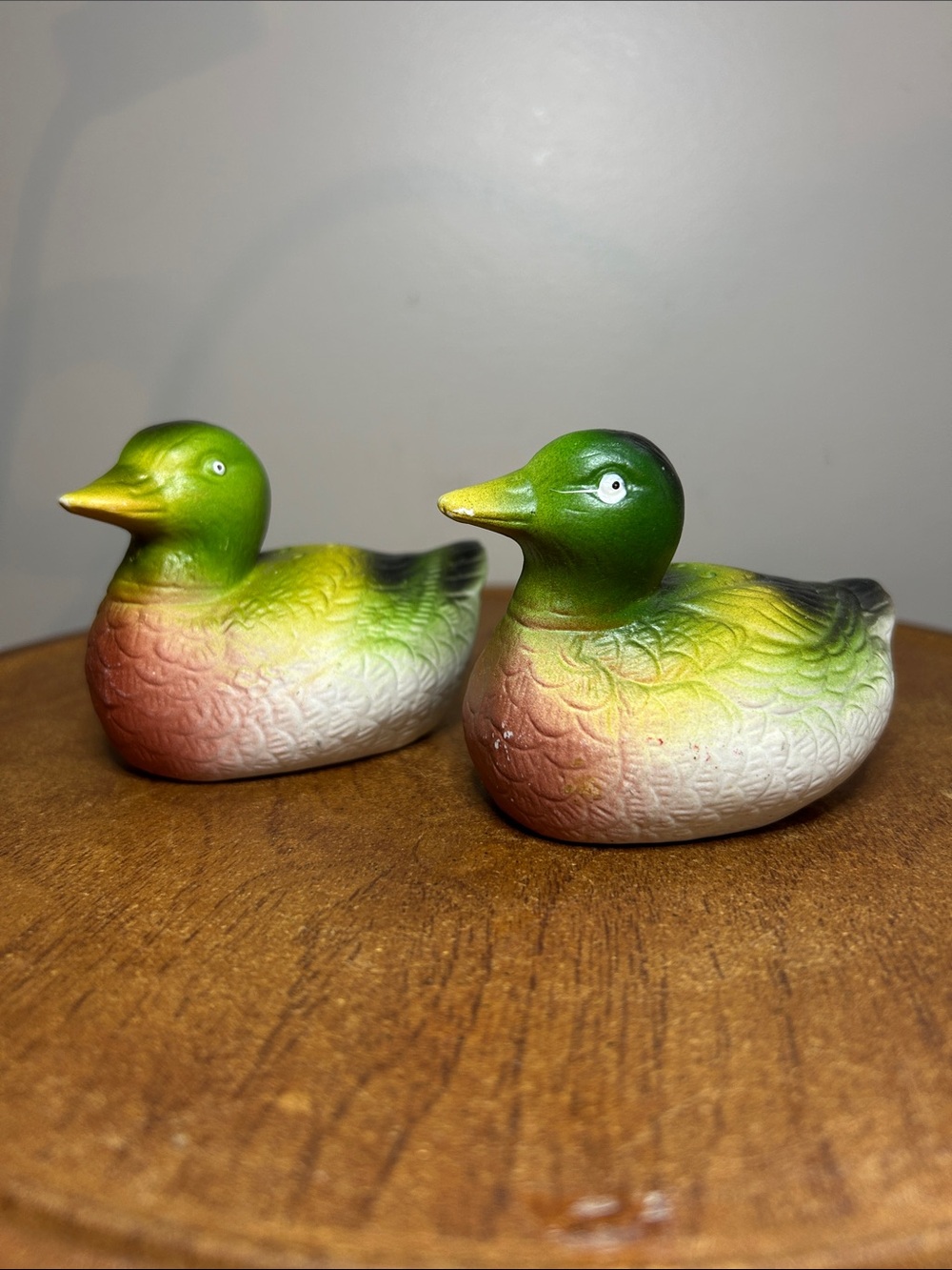 Vintage Mallard Duck Salt Pepper Shakers Ceramic Cabin Lodge Cottagecore Decor
